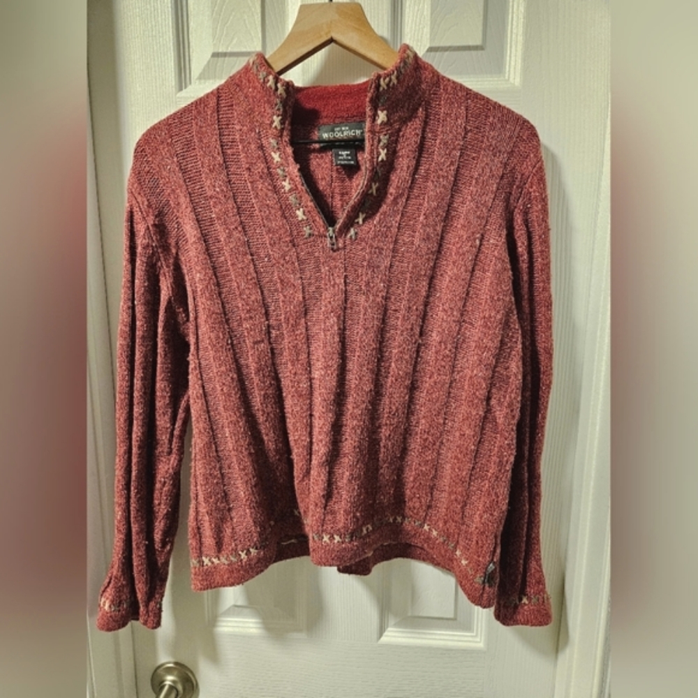 Woolrich, knit quarter-zip sweater, S